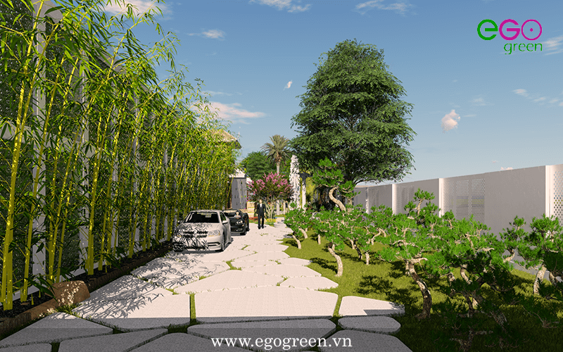 Thiết kế cảnh quan sân vườn biệt thự Đông Anh - Hà Nội